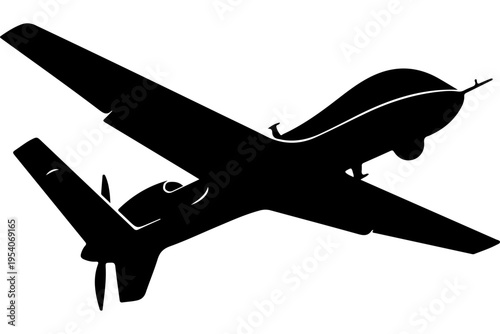 Silhouette of a Modern Stealth Drone Aircraft