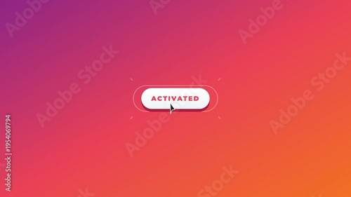 Animated Call-to-Action Button with Hover and Click State Transitions on a Vibrant Gradient Background