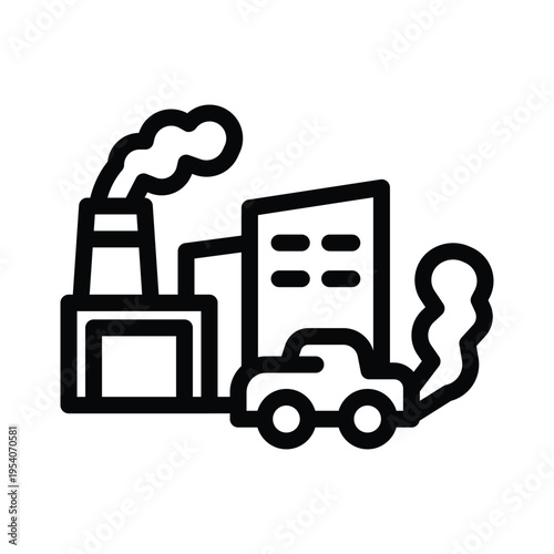pollution line icon illustration vector graphic.eps