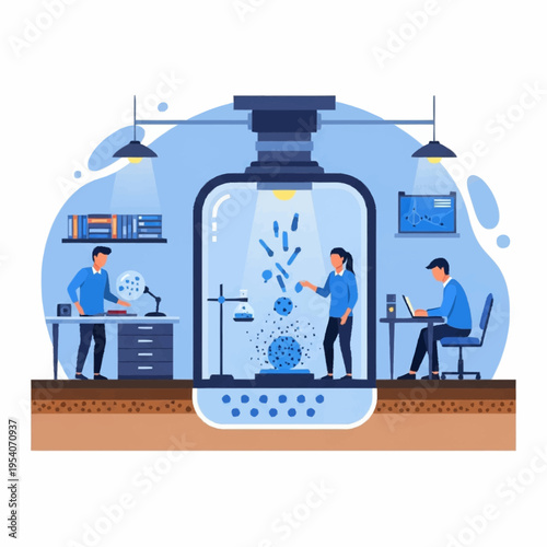 Bioreactor Research with Scientists Working on Microorganisms in an Underground Laboratory