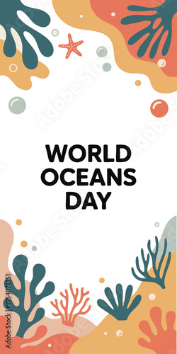 Cute Whale Underwater Ocean Vector Illustration Marine Life Background