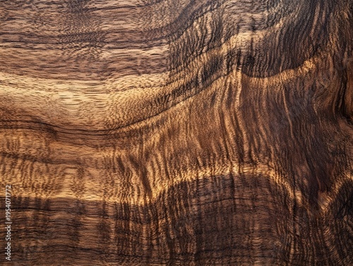 Rough sawn walnut with an irregular coarse grain pattern