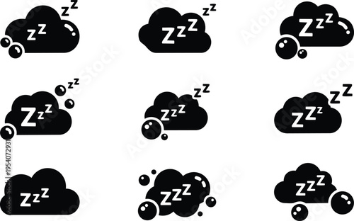 Cloud Sleep and Dreams Icon Set