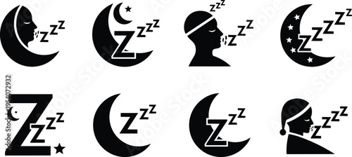 Sleep and Moon Night Icon Set