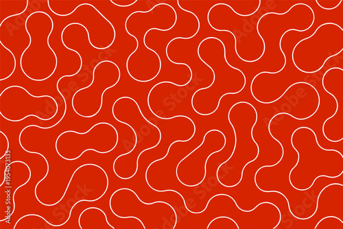 Abstract Red Seamless Wavy Line Pattern Background