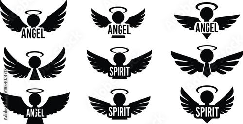 Angel Wings and Halo Logo and Symbol Collection