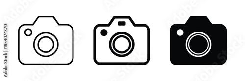 Camera icon set camera photo icon symbol, photography equipment and image capture symbols collection for digital media, content creation, and visual communication