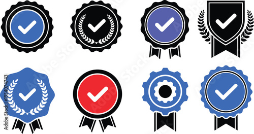 Modern Certified Quality Seals and Checkmark Badge Collection