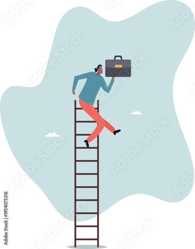 Ladder of success, vision to lead business to achieve goal or opportunity in career .human life and situation.