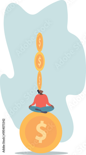 Financial guru or expert, behavioral finance mindfulness for wealth management, money and investment advisor.human life and situation.