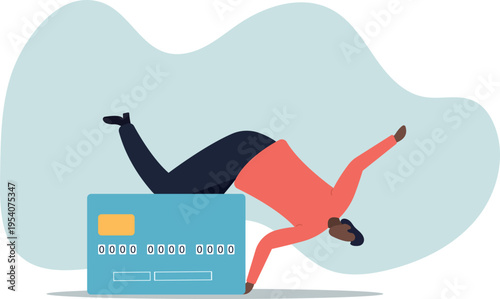 Credit card debt, financial problem, loan or obligation to pay back, over spending or expense, money trouble or despair.human life and situation.