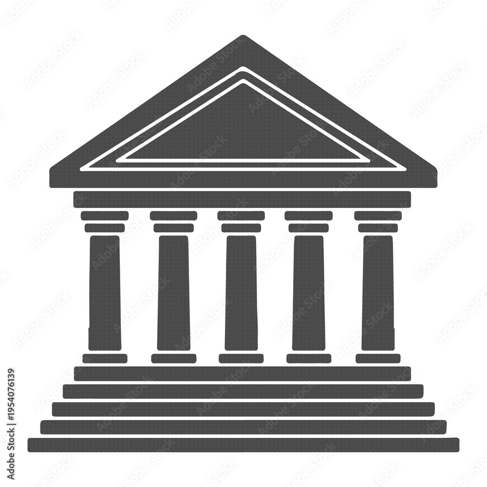 Obraz premium Classical Building Icon Museum Bank Court Architecture and Historic Structure Symbol