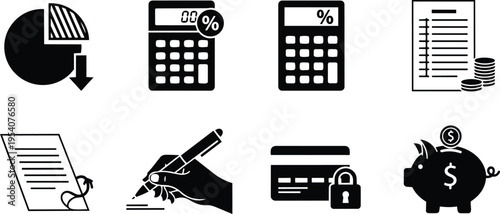 Financial Analysis and Business Accounting Icons