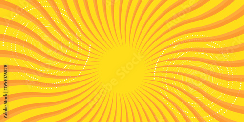 Yellow comic book background. Modern creative pop art orange halftone style background