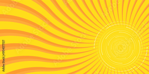 Yellow comic book background. Modern creative pop art orange halftone style background