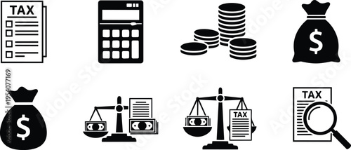 Financial Tax and Accounting Icon Collection