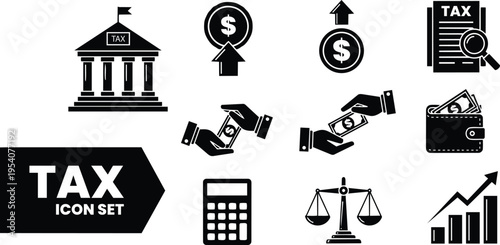 Financial Tax and Banking Icon Set