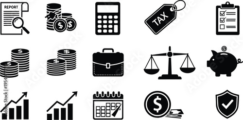 Accounting and Tax Audit Icon Collection