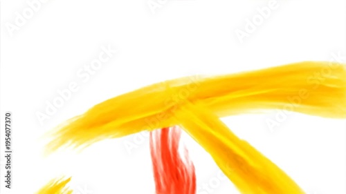 Vibrant Paint Brush Strokes on White Background.