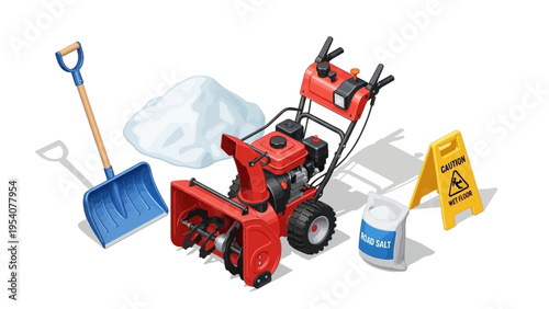 Snow blower and winter maintenance equipment on display