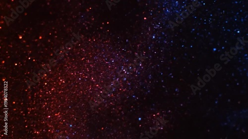 Vibrant Galaxy with Red and Blue Stars.