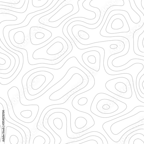 Minimal Gray Topographic Contour Line Seamless Pattern Background