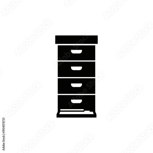 Black Silhouette of Five Frame Nucleus Hive for Apiary Expansion and Pollination