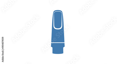 Blue Saxophone Mouthpiece Isolated on White.