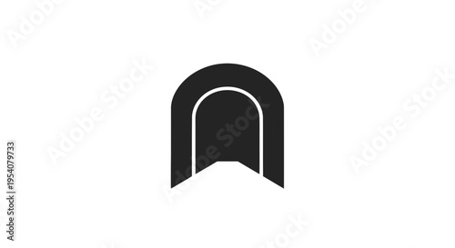 Simple Black Archway Logo Design Element.