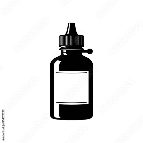 Leather Dye Bottle Silhouette for Liquid Color Containers and Crafting Art
