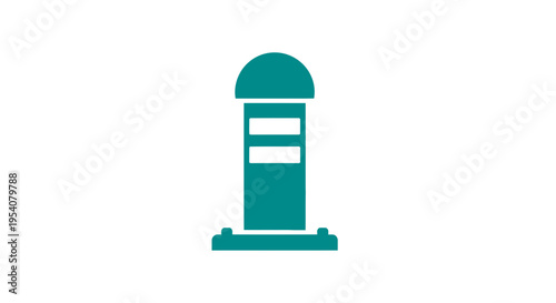 Teal Newspaper Box Icon Illustration Design.