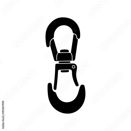 Silhouette of Trigger Snap Hook Hardware for Leather Strap Connections and Bags