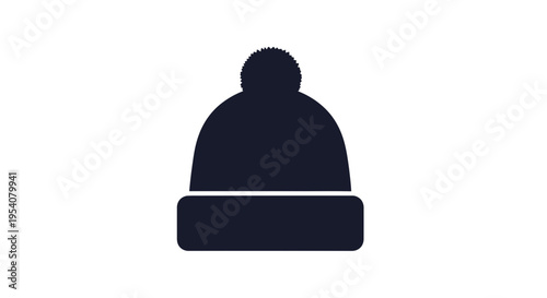 Dark Blue Beanie Hat Winter Headwear.