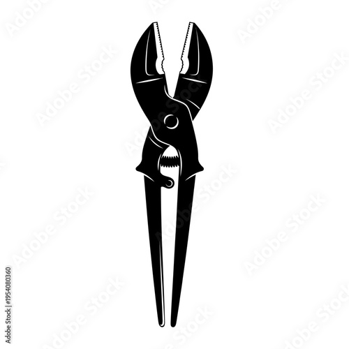 Lasting Pincers Silhouette for Wide Jaw Stretching Pliers and Shoemaking