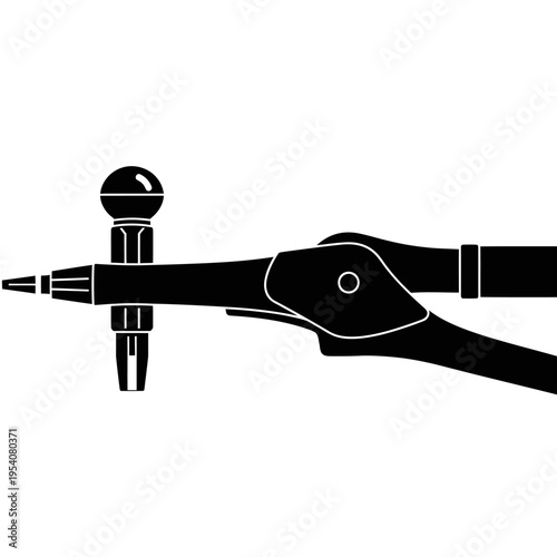 Silhouette of Domed Rivet Setter Striking Punch for Leather Hardware Fastening