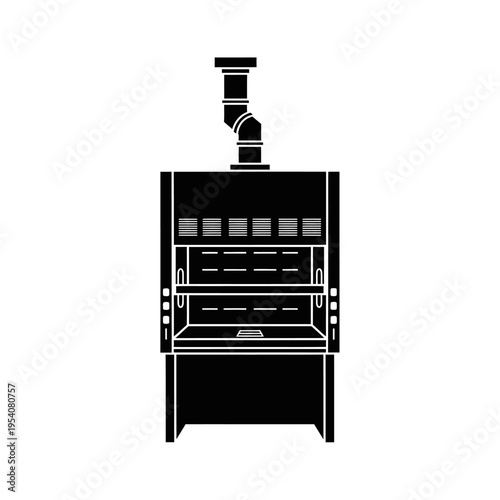 Laboratory Fume Hood Silhouette for Chemical Safety Cabinets and Ventilation
