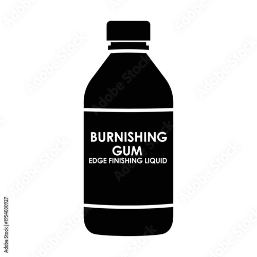 Burnishing Gum Bottle Silhouette for Smooth Leather Edge Finishing Liquid