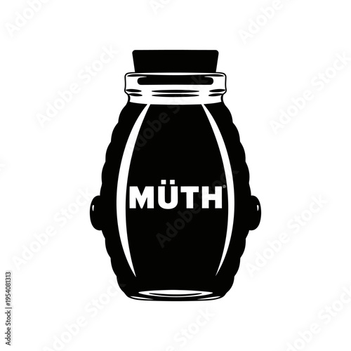 Classic Muth Glass Honey Jar Silhouette for Sweet Nectar Production Concept
