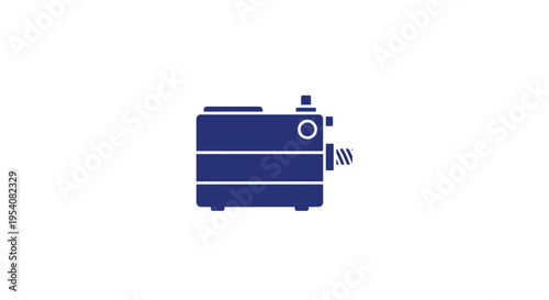 Simple Blue Iconic Air Conditioning Unit.