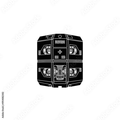 Silhouette of Modular Nuclear Reactor Unit for Small Scale Power and Energy Solutions