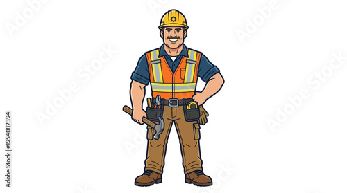 Construction worker in safety gear.
