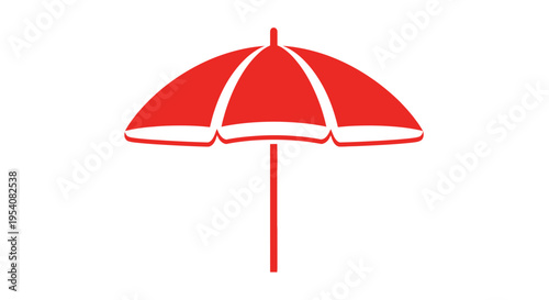 Red Beach Umbrella Illustration.