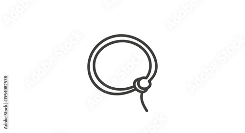 Simple Black Line Drawing of a Noose.