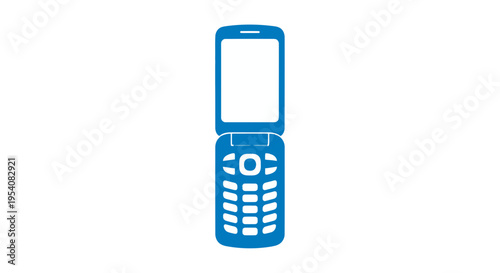 Blue Flip Mobile Phone Illustration.