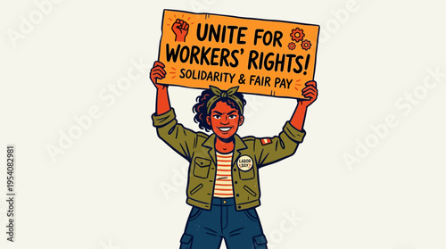 Person holding protest sign for rights.