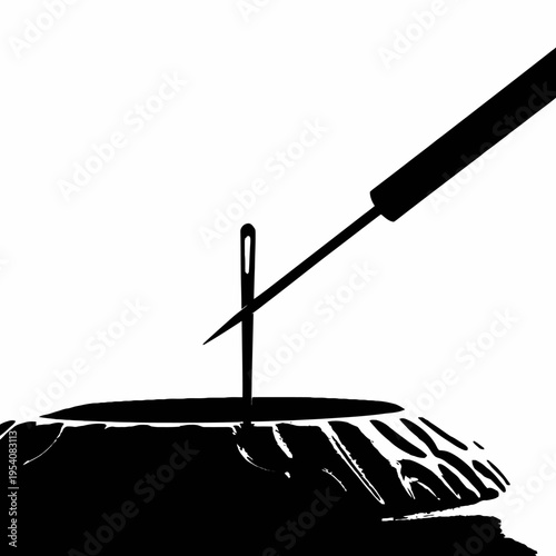 Silhouette of Sharp Potter Needle Tool for Piercing Clay and Sculpting Details