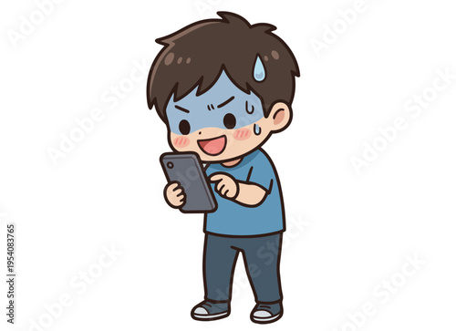 スマホを操作する男性