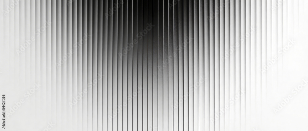 Fototapeta premium Abstract background of vertical ribbed lines with a gradient from black to white