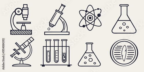 Laboratory equipment science microscope beaker