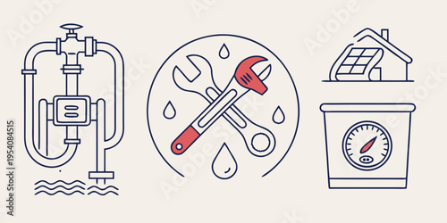 Plumbing and Tools Line water pipes wrench